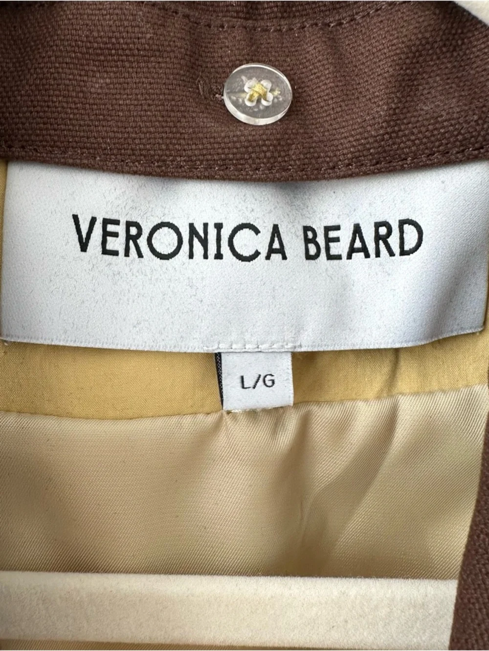 VERONICA BEARD Arlen Crystal Collar Cotton
Dickey Coat Yellow SZ L - Picture 4 of 9